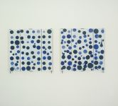 Double, 1995, Klapptafeln, (Holz, Lack, Silikon, Pigment, Glas), 40 x 40 cm